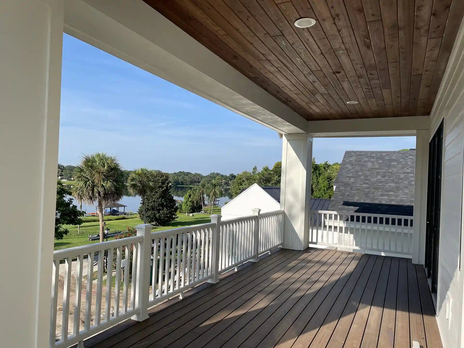 photo of a deck with a finished ceiling to provide a dry space and waterproofing - Waterproofing & Dryspace Systems Contractors - Central Florida